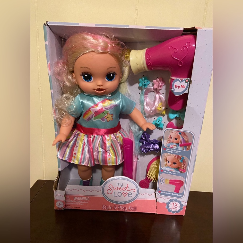 Sweet Love Doll with Pink Hair and Colorful Outfit